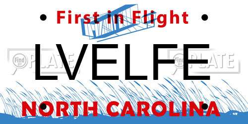 LVELFE North Carolina License Plate
