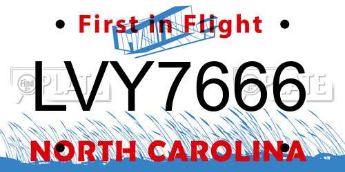 LVY7666 North Carolina License Plate