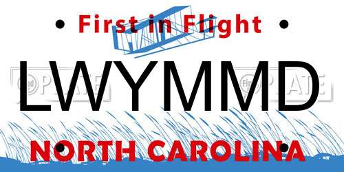 LWYMMD North Carolina License Plate