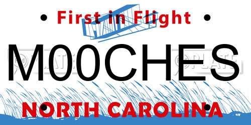 M00CHES North Carolina License Plate