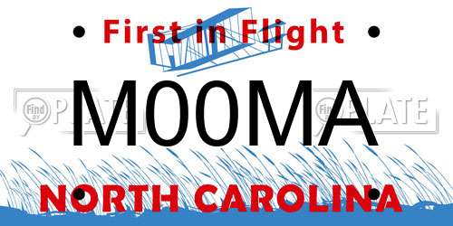 M00MA North Carolina License Plate