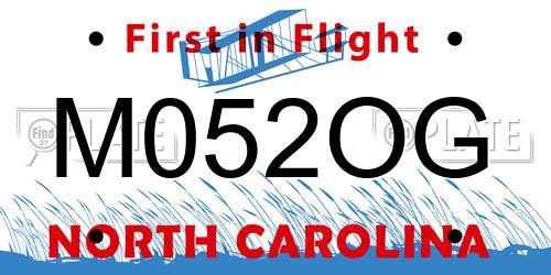 M052OG North Carolina License Plate