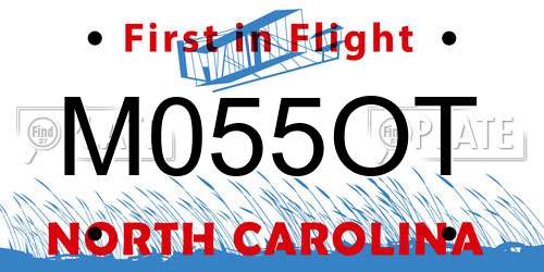 M055OT North Carolina License Plate