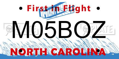 M05BOZ North Carolina License Plate