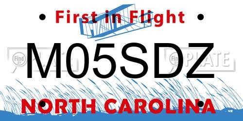 M05SDZ North Carolina License Plate