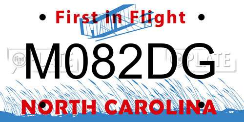 M082DG North Carolina License Plate
