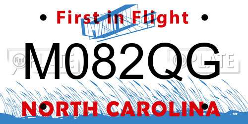 M082QG North Carolina License Plate