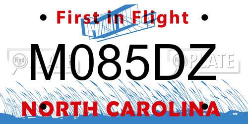 M085DZ North Carolina License Plate