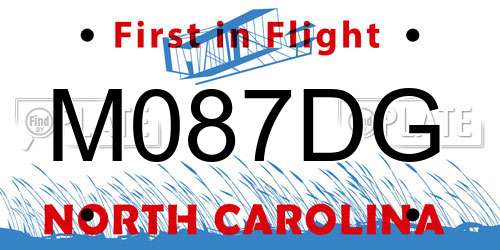 M087DG North Carolina License Plate