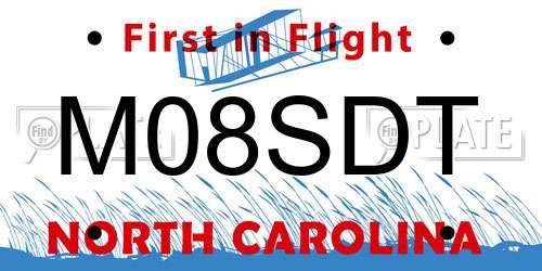 M08SDT North Carolina License Plate