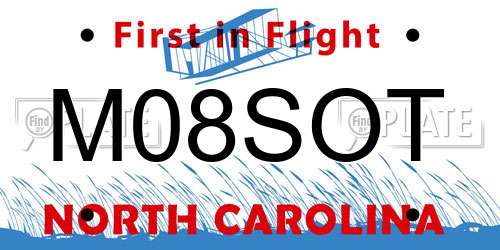 M08SOT North Carolina License Plate