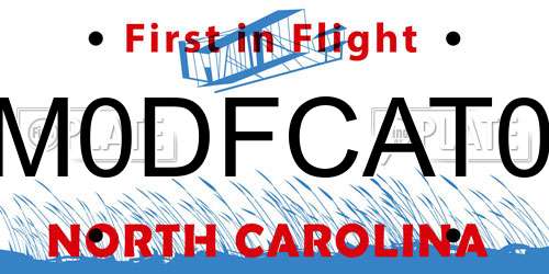 M0DFCAT0 North Carolina License Plate