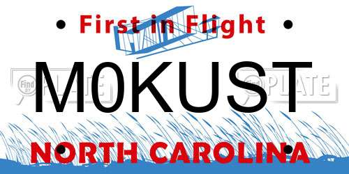 M0KUST North Carolina License Plate