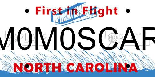 M0M0SCAR North Carolina License Plate