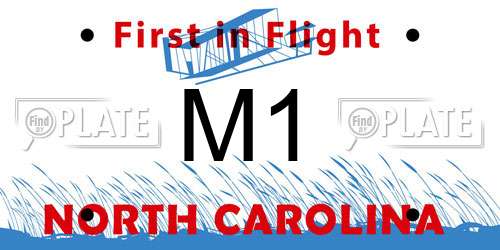 M1 North Carolina License Plate