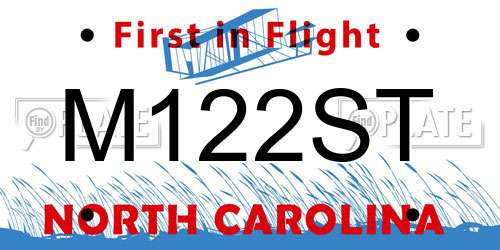 M122ST North Carolina License Plate