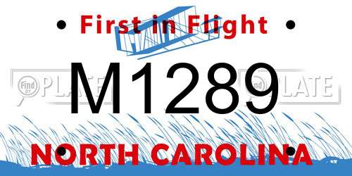 M1289 North Carolina License Plate