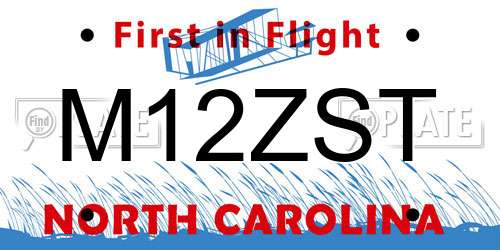 M12ZST North Carolina License Plate