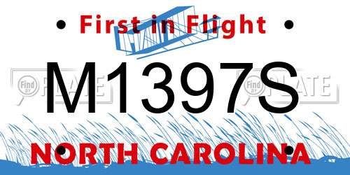 M1397S North Carolina License Plate
