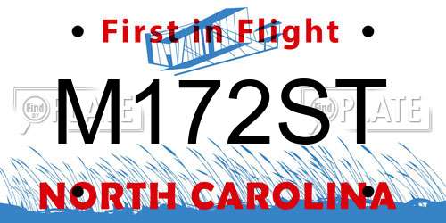 M172ST North Carolina License Plate