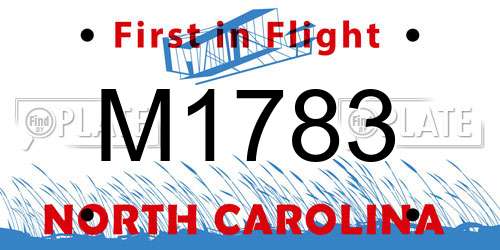 M1783 North Carolina License Plate