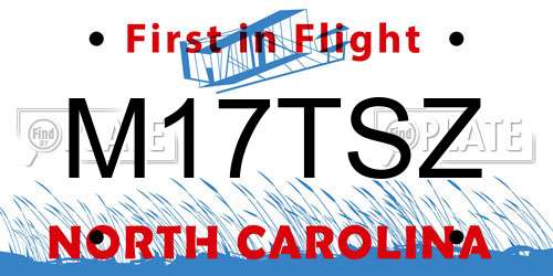 M17TSZ North Carolina License Plate