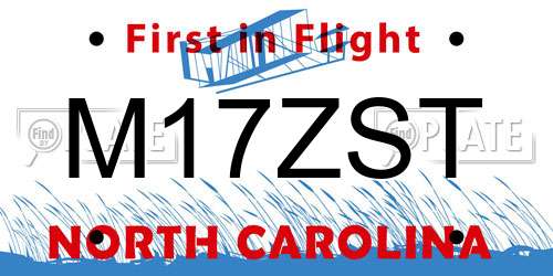 M17ZST North Carolina License Plate