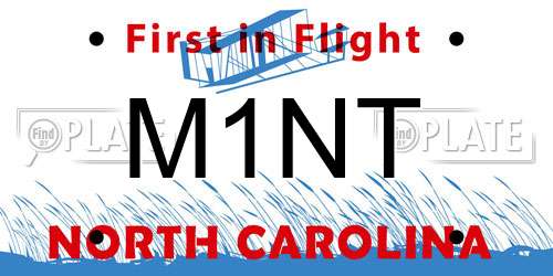 M1NT North Carolina License Plate