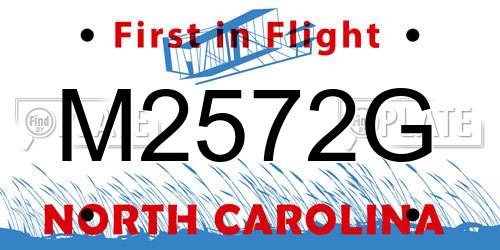 M2572G North Carolina License Plate
