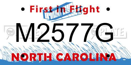 M2577G North Carolina License Plate