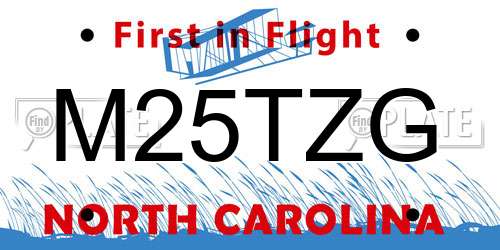 M25TZG North Carolina License Plate
