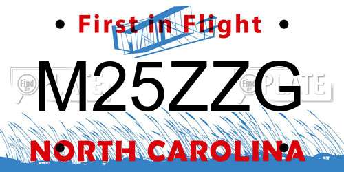 M25ZZG North Carolina License Plate