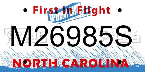 M26985S North Carolina License Plate