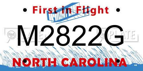 M2822G North Carolina License Plate