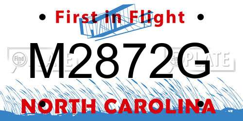 M2872G North Carolina License Plate