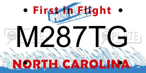 M287TG North Carolina License Plate