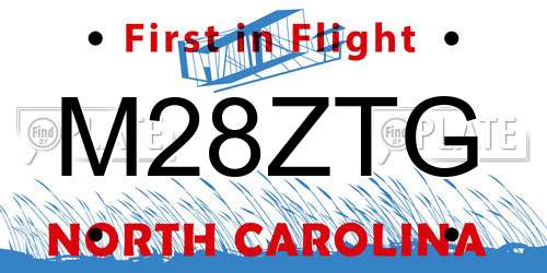 M28ZTG North Carolina License Plate