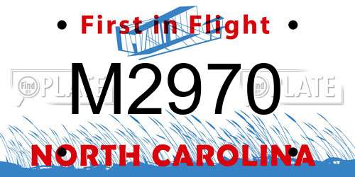 M2970 North Carolina License Plate
