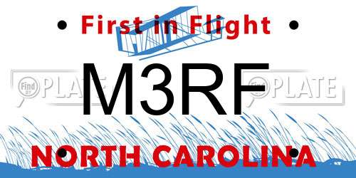 M3RF North Carolina License Plate