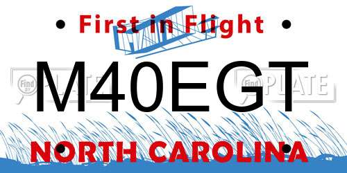 M40EGT North Carolina License Plate