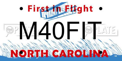 M40FIT North Carolina License Plate