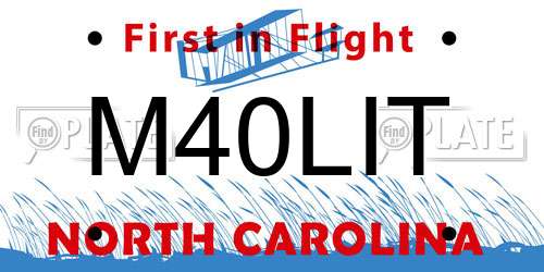 M40LIT North Carolina License Plate