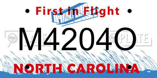 M4204O North Carolina License Plate
