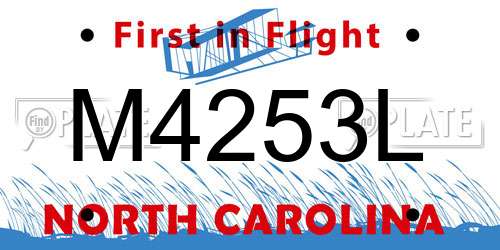 M4253L North Carolina License Plate