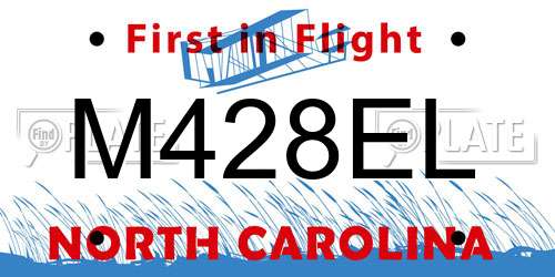 M428EL North Carolina License Plate