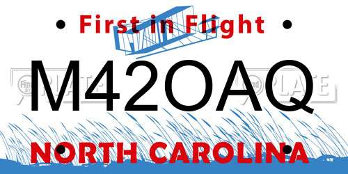 M42OAQ North Carolina License Plate