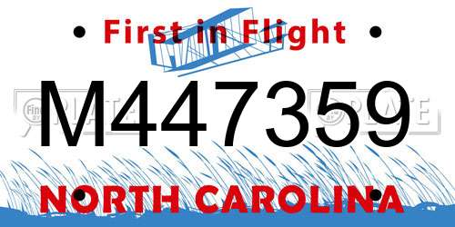 M447359 North Carolina License Plate