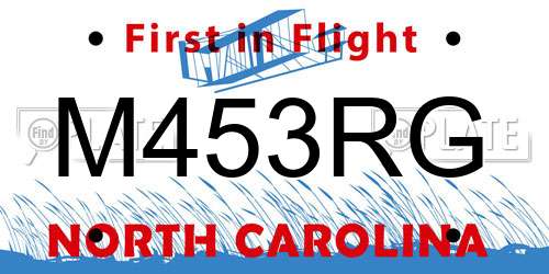 M453RG North Carolina License Plate