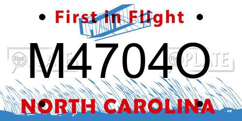 M4704O North Carolina License Plate