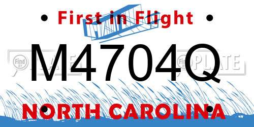 M4704Q North Carolina License Plate